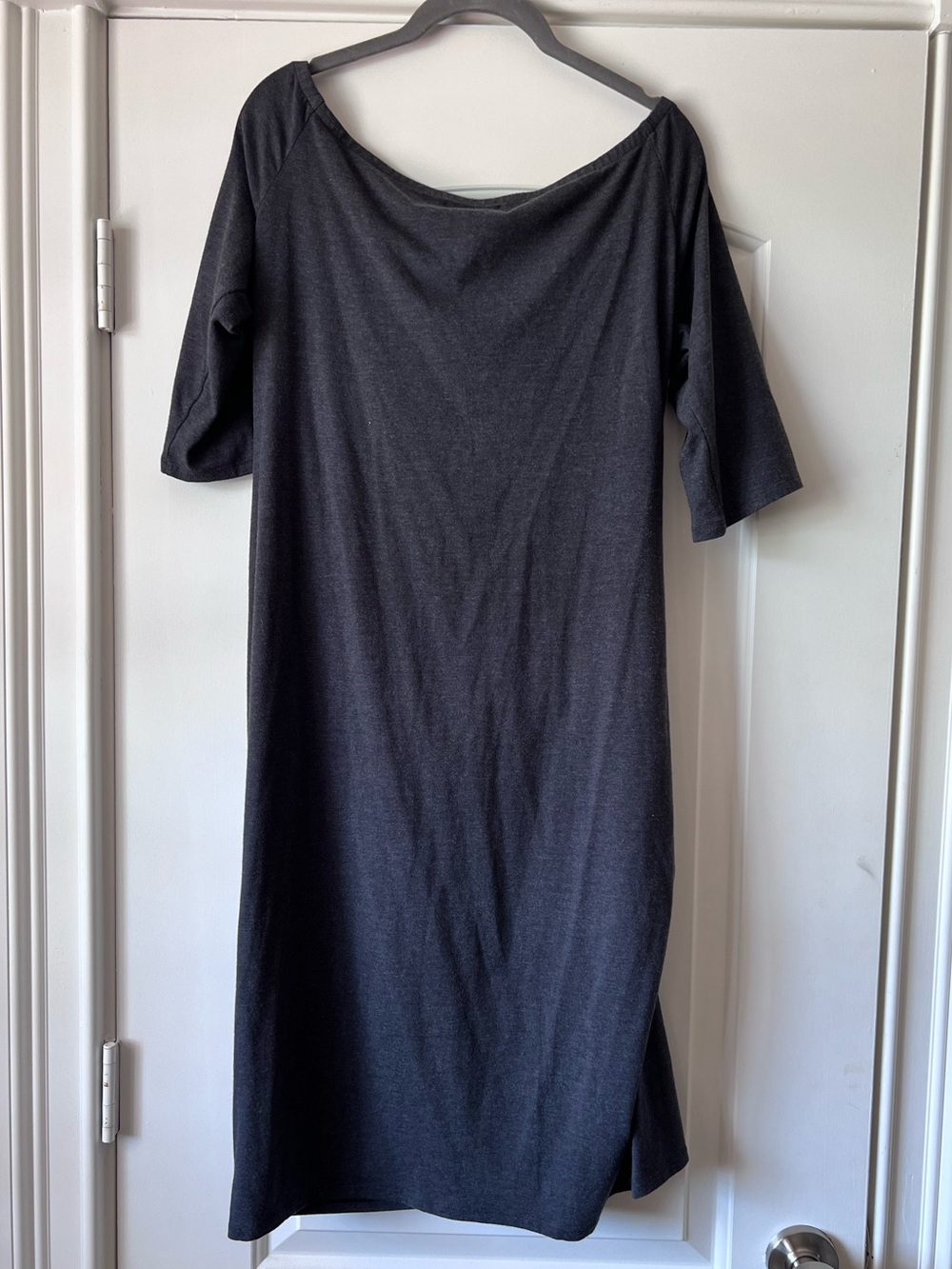 LC Lauren Conrad Maternity Dress Off the Shoulder Gray Q - Picture 4 of 7